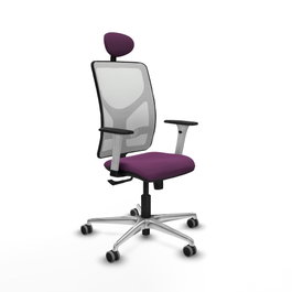 PIQUERAS Y CRESPO Silla de oficina Motilla Morado con respaldo de malla Blanco