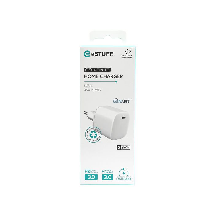 eSTUFF INFINITE Cargador USB-C GaN 45W Blanco