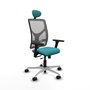 PIQUERAS Y CRESPO Silla de oficina Motilla con mecanismo Sincro/Traslack, Turquesa y Gris