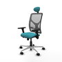 PIQUERAS Y CRESPO Silla de oficina Motilla con mecanismo Sincro/Traslack, Turquesa y Gris