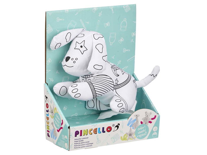 Pincello Peluche Colorear Perro 13x14x20 cm Tela (Set de 8)