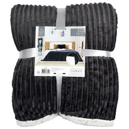 Home Deco Factory Manta Franela Gris 180x220 cm Cocooning Poliéster