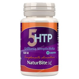 NATURBITE 5-HTP Griffonia Extracto 60 Comprimidos - Contribuye al Normal Funcionamiento del Sistema Nervioso