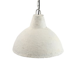 DKD Home Decor Lámpara de Techo de Papel Maché y Hierro Blanca