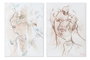 DKD Home Decor Cuadro Lienzo Clásico Abstracto 50x1,8x70 Beige (Pack de 2)