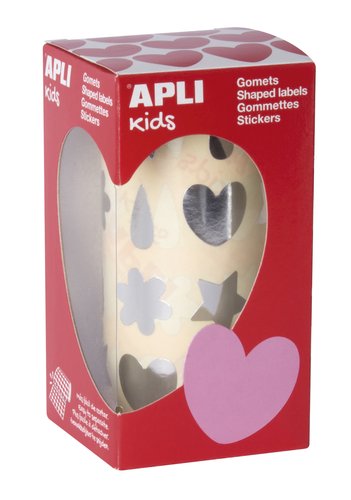 APLI Rollo de 30 hojas con 720 gomets plateados en distintas formas APLI Rollo de 30 hojas con 720 gomets plateados en distintas formas