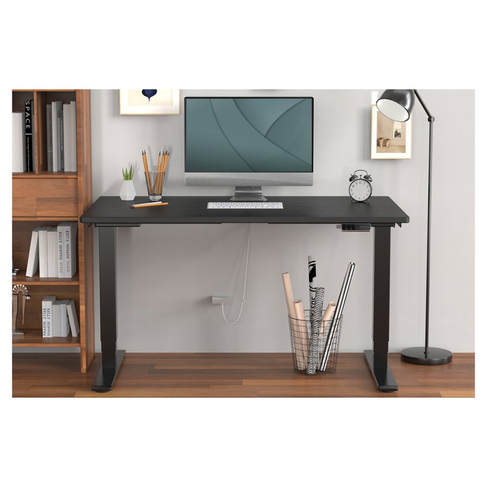 Digitus Estructura de Mesa Eléctrica Regulable en Altura, Doble Motor, 3 Niveles, Negro