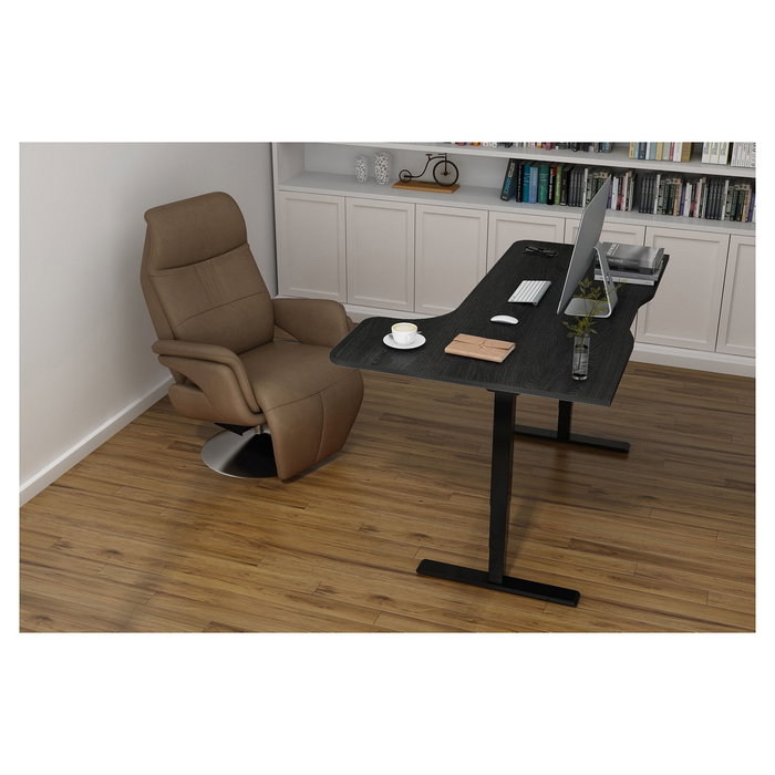 Digitus Estructura de Mesa Eléctrica Regulable en Altura, Doble Motor, 3 Niveles, Negro