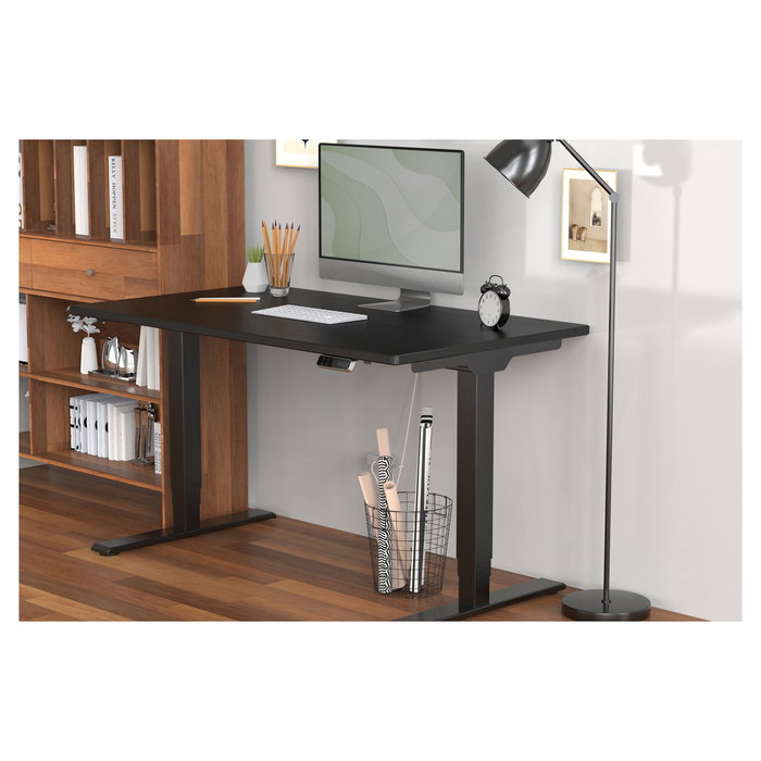 Digitus Estructura de Mesa Eléctrica Regulable en Altura, Doble Motor, 3 Niveles, Negro