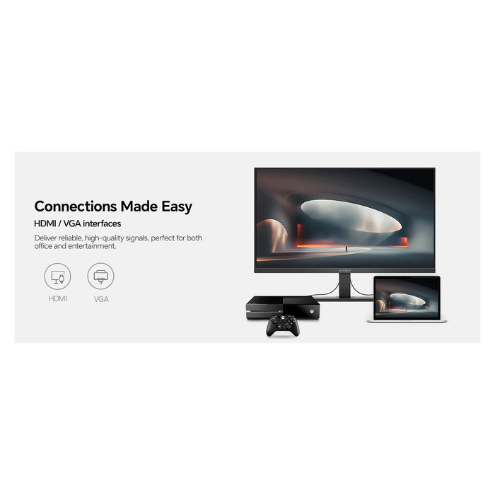Koorui E2711F Monitor de Oficina IPS de 27" Full HD 100Hz, AMD FreeSync Premium, 6 ms, 99% sRGB, VESA 100x100, Negro Koorui E2711F Monitor de Oficina IPS de 27" Full HD 100Hz, AMD FreeSync Premium, 6 ms, 99% sRGB, VESA 100x100, Negro