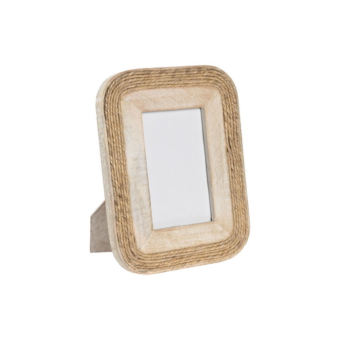DKD Home Decor Marco de Fotos 10x15 Mango y Cuerda Natural