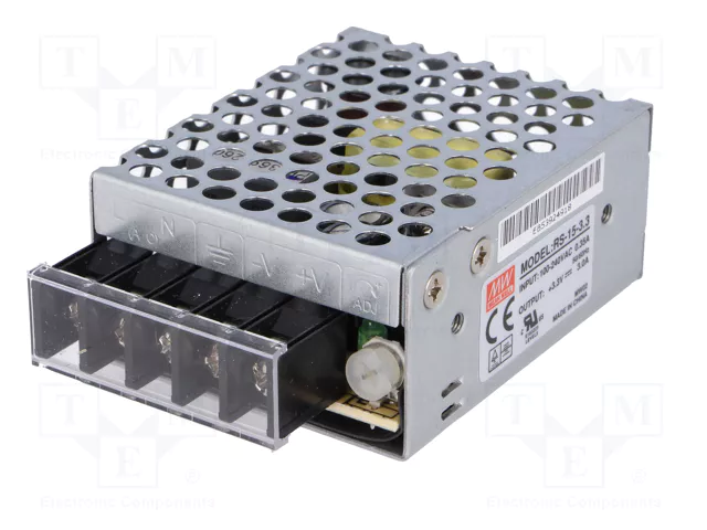 MEAN WELL RS-15-3.3 Alimentador de impulso 9,9W 3,3VDC 3A