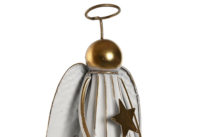 DKD Home Decor Decoración Navidad Moderna Blanco Dorado Metal Ángel 15 x 55.5 x 22 cm (2 Unidades)