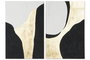 DKD Home Decor Cuadro Abstracto Lienzo y MDF Negro Dorado 2.8 x 90 x 60 cm (2 Unidades)