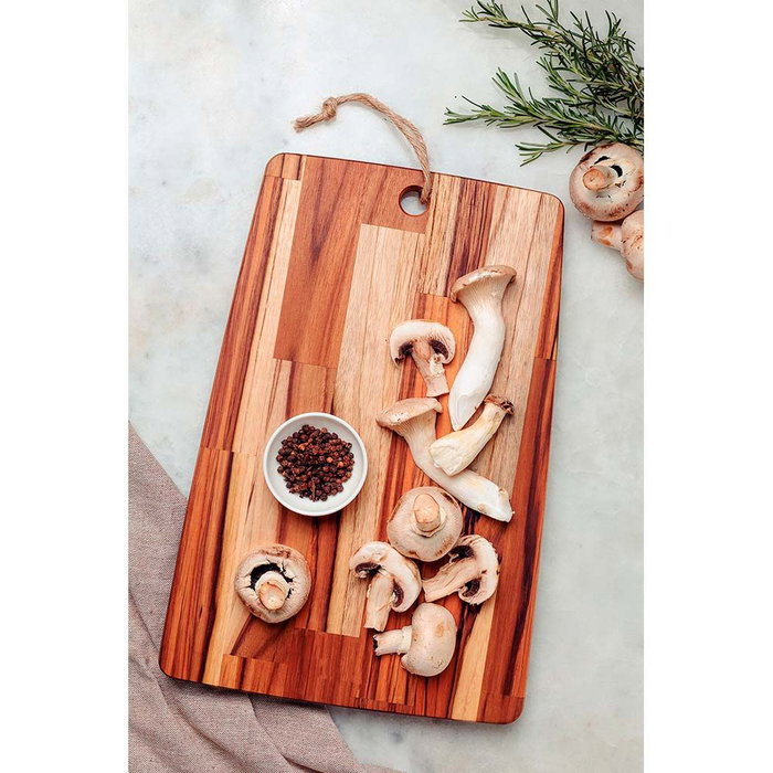 Tramontina Tabla para Cortar y Servir Madera Teca FSC Rectangular 40 x 28 x 1,8 cm