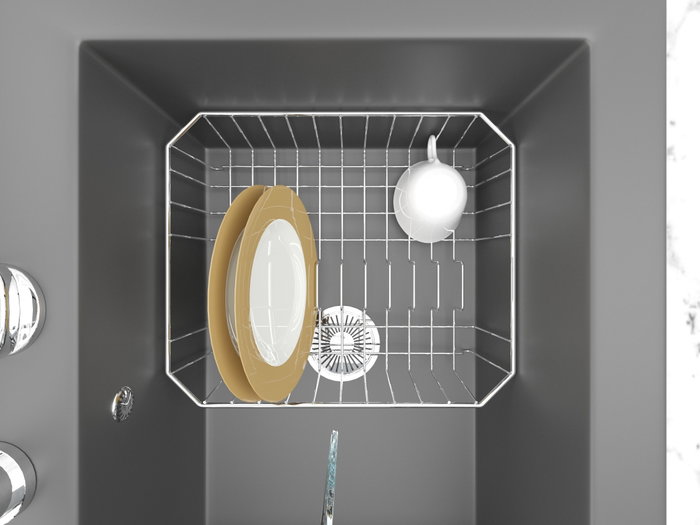 Hermia Escurreplatos SM013-C Metálico Blanco 34.5x33.5x11 cm (2 Piezas) Cocina Duradero y Elegante