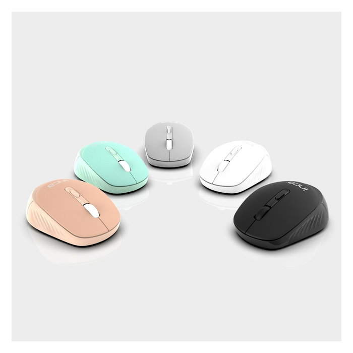 Inca IWM-243RG Ratón Gaming Inalámbrico 2.4GHz 1600DPI Candy Design Gris Ambidiestro - Plug and Play, Receptor USB y Pilas Incluidas