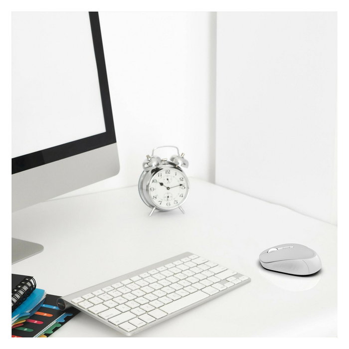 Inca IWM-243RG Ratón Gaming Inalámbrico 2.4GHz 1600DPI Candy Design Gris Ambidiestro - Plug and Play, Receptor USB y Pilas Incluidas