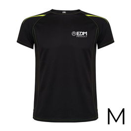 Roly Camiseta Deportiva Negra Talla M Transpirable Poliéster 150g/m² Ideal Running Fútbol