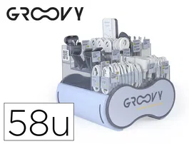 Groovy Expositor de Cables Cargadores y Complementos de Telefonía Contiene 58 Piezas Surtidas