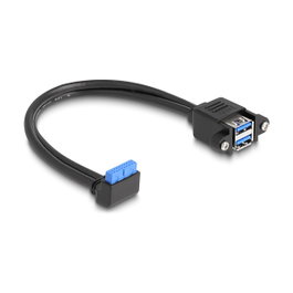 DeLOCK Cable USB 5 Gbps con conector de 90° a 2 x USB Tipo-A hembra, 50 cm