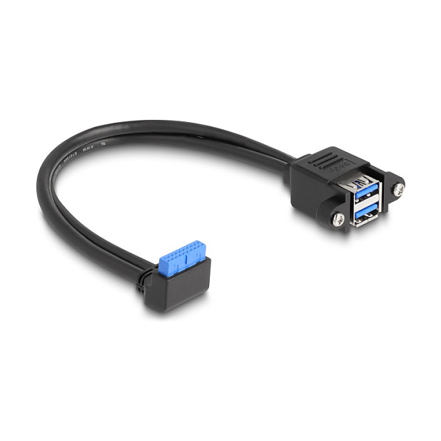 DeLOCK Cable USB 5 Gbps con conector de 90° a 2 x USB Tipo-A hembra, 50 cm DeLOCK Cable USB 5 Gbps con conector de 90° a 2 x USB Tipo-A hembra, 50 cm