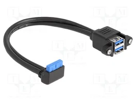 DeLOCK Cable USB 5 Gbps de 50 cm con conector de 90° a 2 x USB Tipo-A hembra