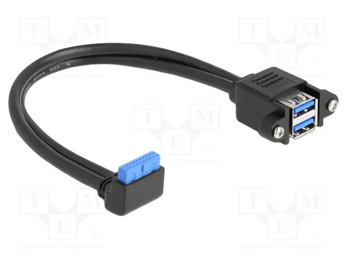 DeLOCK Cable USB 5 Gbps de 50 cm con conector de 90° a 2 x USB Tipo-A hembra DeLOCK Cable USB 5 Gbps de 50 cm con conector de 90° a 2 x USB Tipo-A hembra