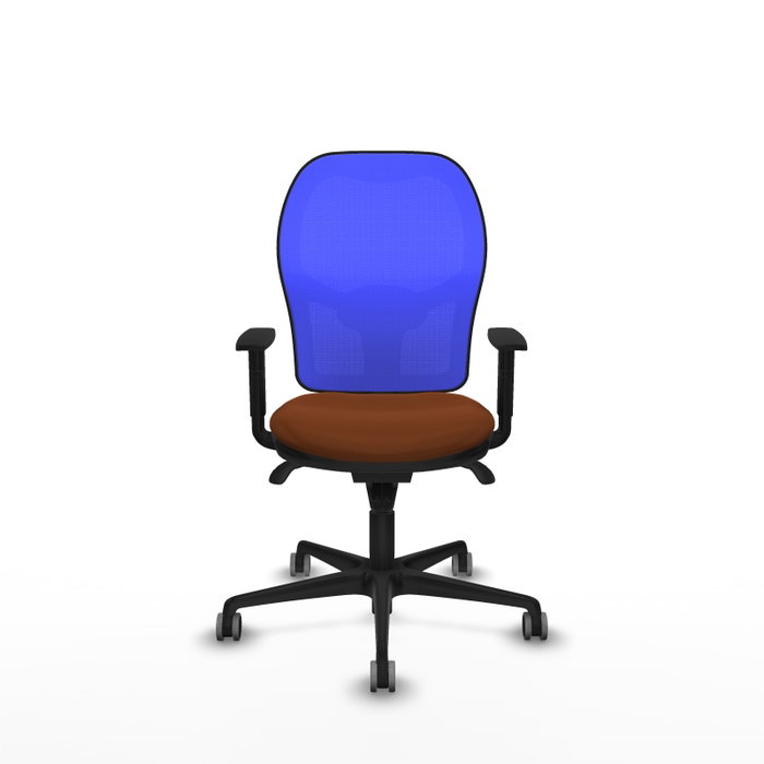 PIQUERAS Y CRESPO Silla de oficina Jorquera con mecanismo Sincro, marrón y azul