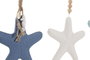 DKD Home Decor Decoracion Colgante Mediterraneo Blanco Azul Resina Cuerda 1.5 x 35 x 21.5 cm (12 Unidades)