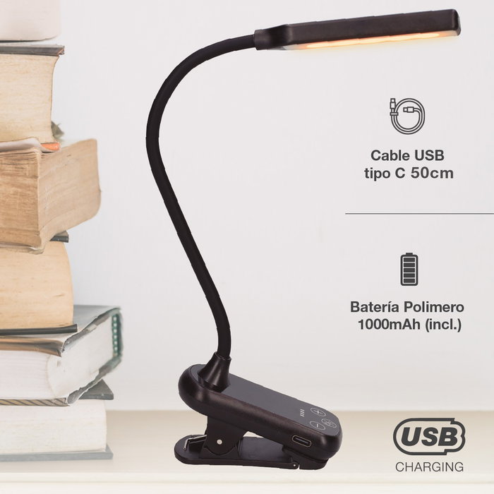 GSC Evolution Linterna LED de lectura ajustable con pinza