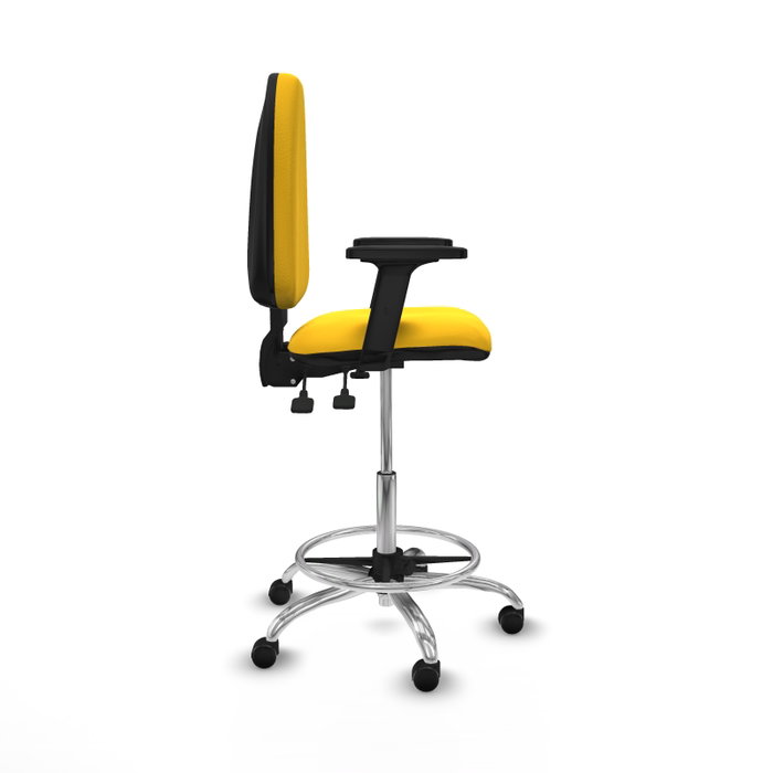 PIQUERAS Y CRESPO Taburete Aýna con mecanismo Asincro, brazos 2D y Similpiel Amarillo PIQUERAS Y CRESPO Taburete Aýna con mecanismo Asincro, brazos 2D y Similpiel Amarillo