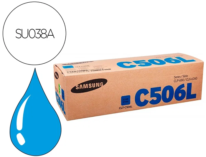 Samsung CLT-C506L Cyan Cartucho de Tóner de Alta Capacidad Samsung CLT-C506L Cyan Cartucho de Tóner de Alta Capacidad