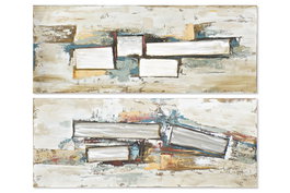 DKD Home Decor Cuadro Lienzo Pino 150x3x60 Abstracto Surtido de 2