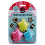 Lily Cook Juego 3 Moldes Popcake/Piruleta Madalena Rosquilla Estrella Plástico Colores Surtidos