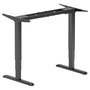 EQUIP 650815 Pie de Escritorio Elevable Eléctrico con Motor Dual, 125 kg, Acero/Aluminio, Negro, Altura 62-126 cm, Ancho 110-200 cm, Control por Botones