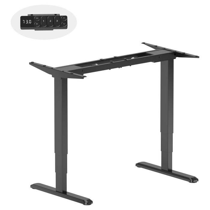 EQUIP 650815 Pie de Escritorio Elevable Eléctrico con Motor Dual, 125 kg, Acero/Aluminio, Negro, Altura 62-126 cm, Ancho 110-200 cm, Control por Botones EQUIP 650815 Pie de Escritorio Elevable Eléctrico con Motor Dual, 125 kg, Acero/Aluminio, Negro, Altura 62-126 cm, Ancho 110-200 cm, Control por Botones