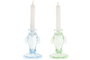 DKD Home Decor Candelabro Mediterraneo Cnacc 26 Azul Verde 8 x 12.3 x 8 cm (4 Unidades)