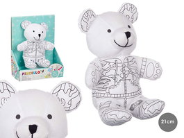 Pincello Peluche Colorear Oso 17x21x12cm (Set de 8)
