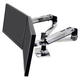 Ergotron LX Montaje de Brazo para 2 Monitores Hasta 68.6 cm / 27 Pulgadas, 18.1 kg, VESA 100x100 mm, 45-245-026
