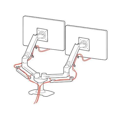Ergotron LX Montaje de Brazo para 2 Monitores Hasta 68.6 cm / 27 Pulgadas, 18.1 kg, VESA 100x100 mm, 45-245-026