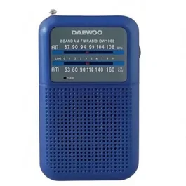 DAEWOO Radio AM/FM Portátil, Sintonizador Digital, Color Azul, Modelo RADIO DAEWOO AM/FM AZUL