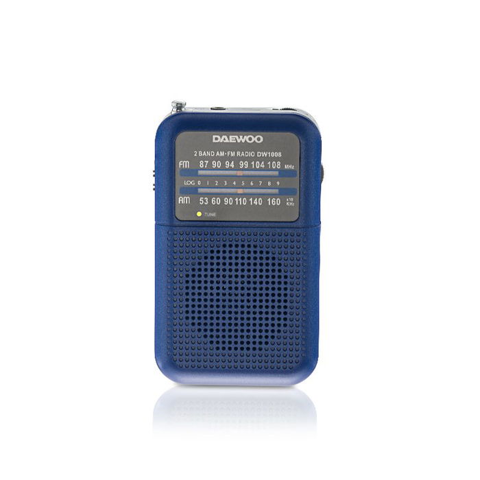 DAEWOO Radio AM/FM Portátil, Sintonizador Digital, Color Azul, Modelo RADIO DAEWOO AM/FM AZUL