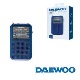DAEWOO Radio AM/FM Portátil, Sintonizador Digital, Color Azul, Modelo RADIO DAEWOO AM/FM AZUL