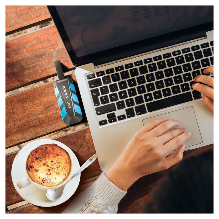 ADATA SC740 Unidad SSD Externa 1 TB, USB-C 3.2 Gen 2 (10 Gbps), 1050 MB/s, Negro/Azul