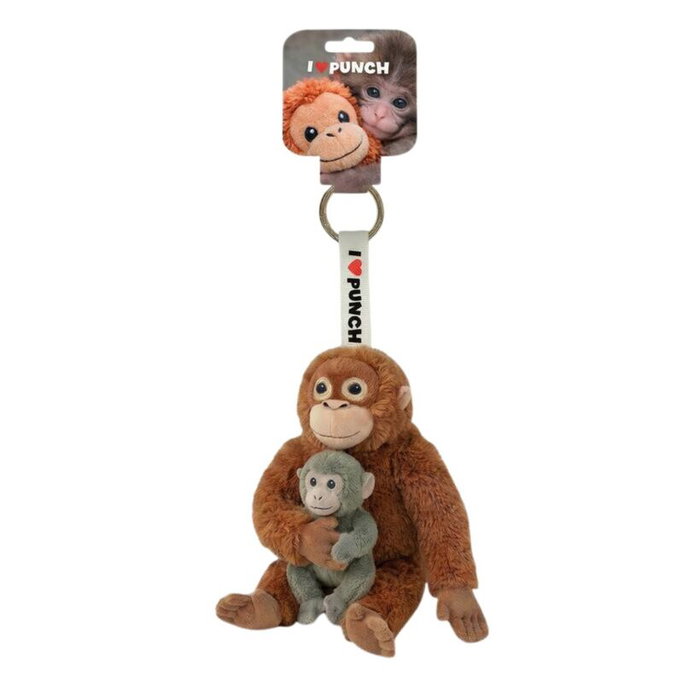 TOYS REVOLUTION Llavero de Peluche Mono Punch - Animal de Peluche Suave para Llaveros, Tamaño 15 cm