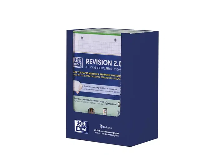 OXFORD Fichas de revisión Revision 2.0 Verde menta A5 con cuadrícula 5x5