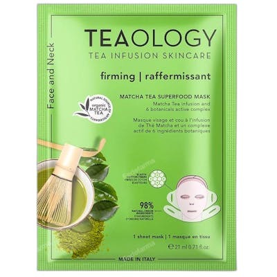 Teaology FACE AND NECK Matcha Tea Superfood Mask Mascarilla Facial y Cuello Reafirmante Anti-polución Piel Sensible 98% Natural 21 ml Teaology FACE AND NECK Matcha Tea Superfood Mask Mascarilla Facial y Cuello Reafirmante Anti-polución Piel Sensible 98% Natural 21 ml