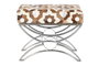 DKD Home Decor Descalzadora Colonial Marron Claro Blanco Acero Piel 40 x 43 x 53 cm