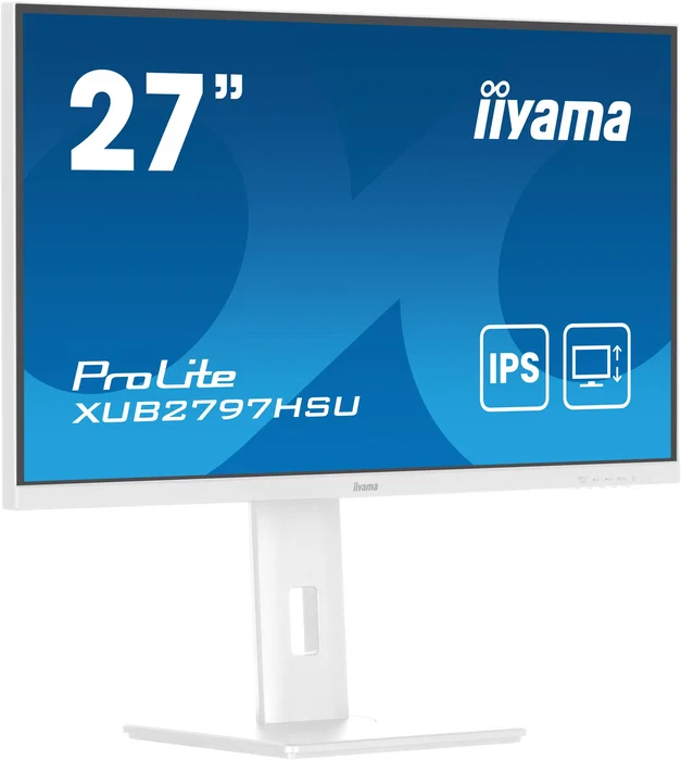 Iiyama ProLite XUB2797HSU-W2 Monitor 27" Full HD (1920x1080) IPS, 100 Hz, 1 ms, FreeSync, HDMI/DP/USB, Altavoces, Ajuste en Altura, Blanco
